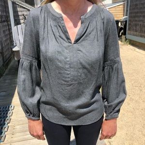 Grey puff sleeve tunic blouse from Loft
